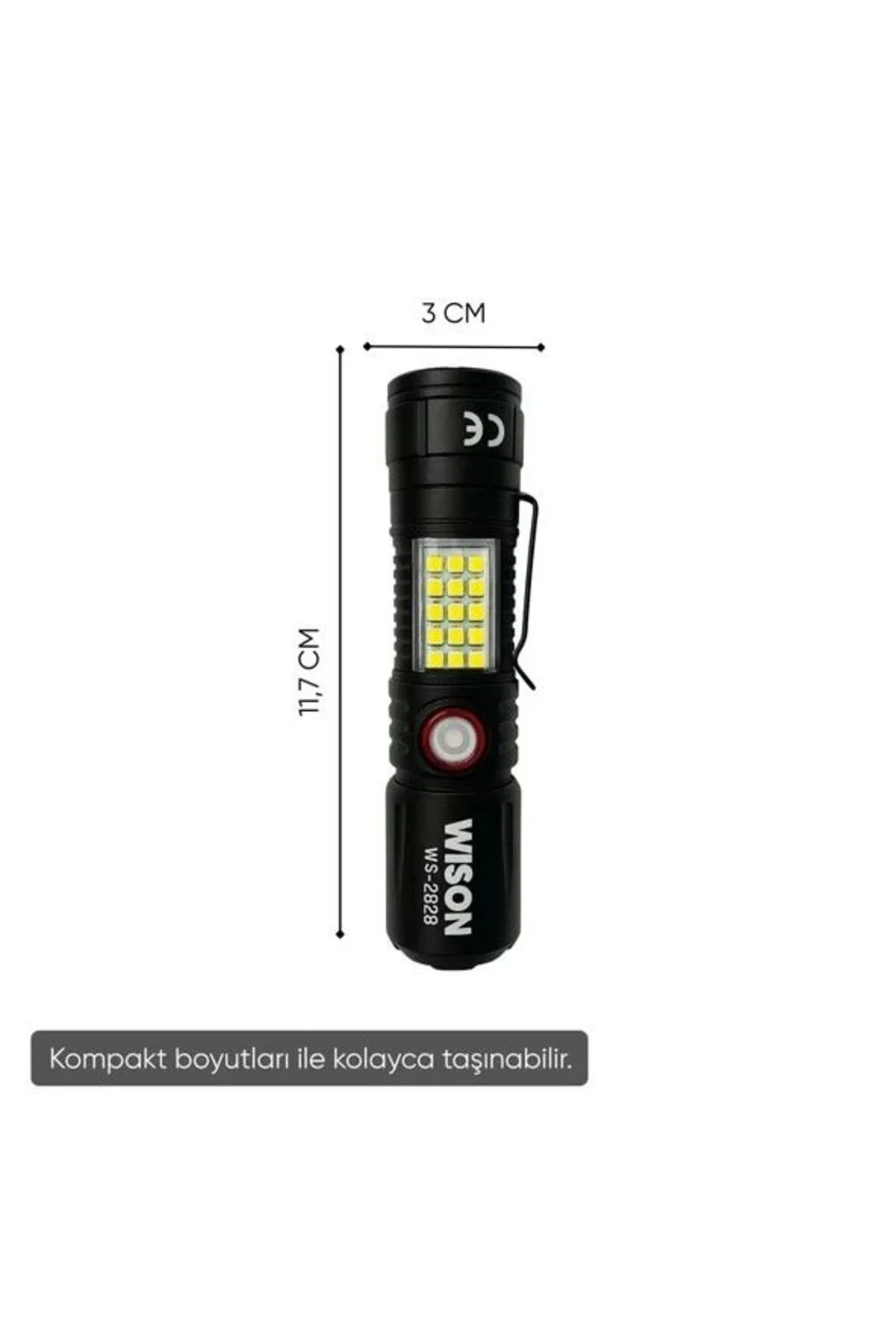 Ws-2828 1000 Lümen Mıknatıslı Usb Şarjlı El Feneri