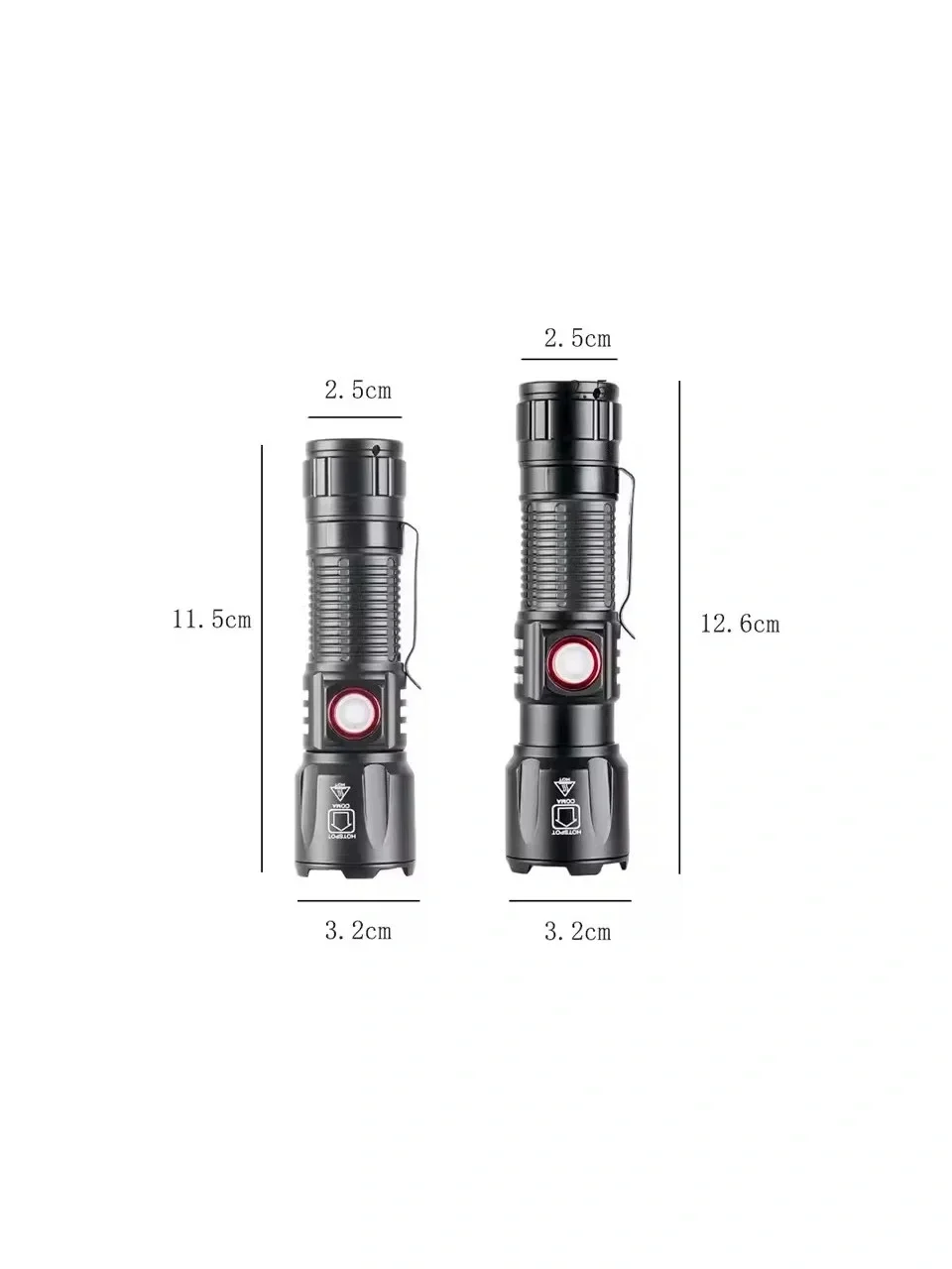 WS-2828 Ultra USB Şarjlı Polis El Feneri, Bekçi, Asker El Feneri Kırmızı Mavi Çakarlı 1000 Lümen