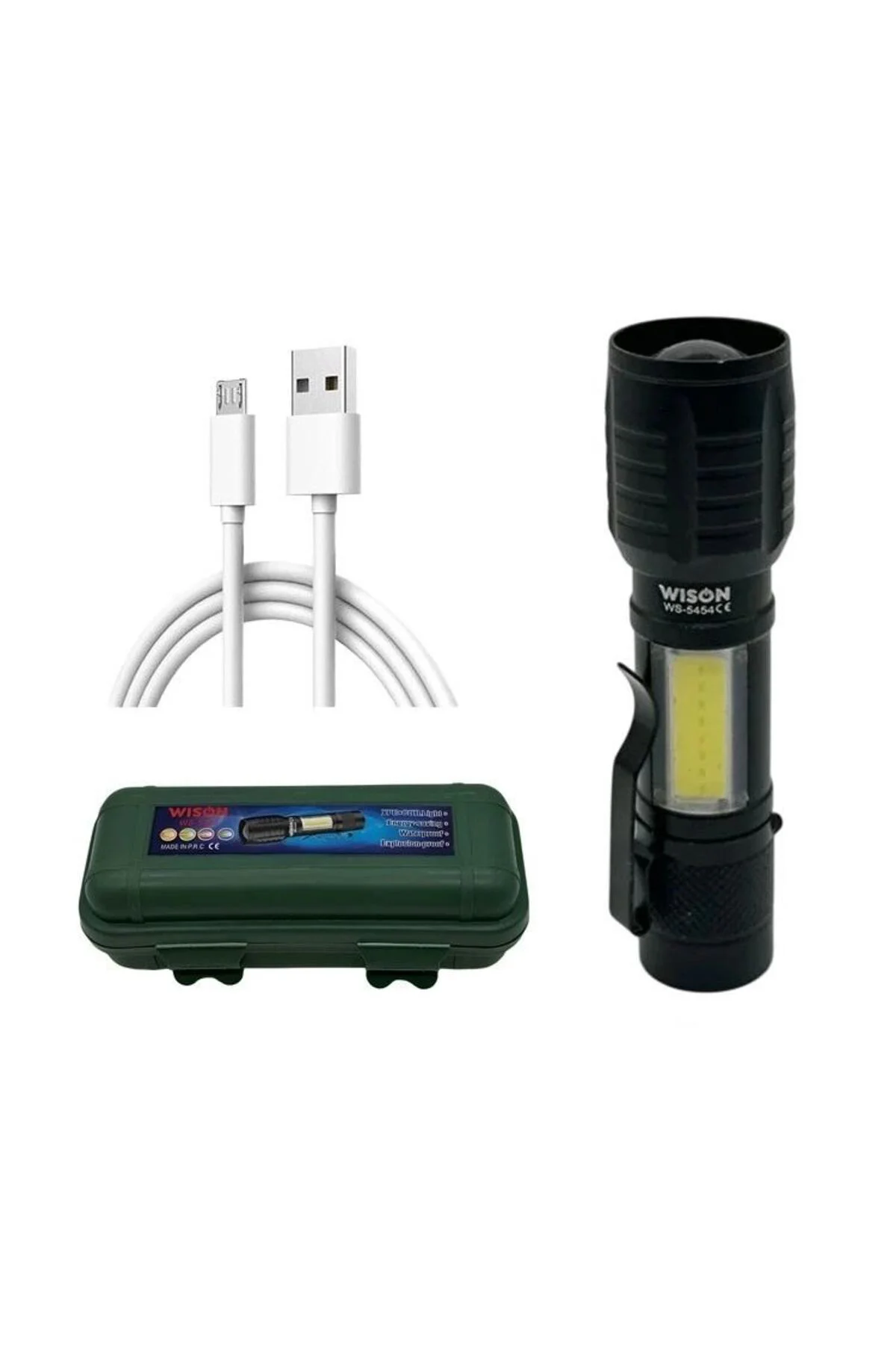 Ws-5454 Cob Led Usb Şarjlı Mini El Feneri Ws-5454 Cob Led Usb Şarjlı Mini El Feneri