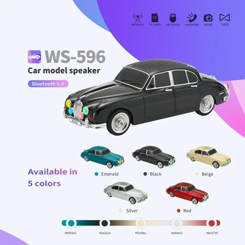 WS-596 Araba Görünümlü Kablosuz Bluetooth Hoparlör Siyah WS-596 Araba Görünümlü Kablosuz Bluetooth Hoparlör Siyah Fiyatı, Yorumları ve Özellikleri