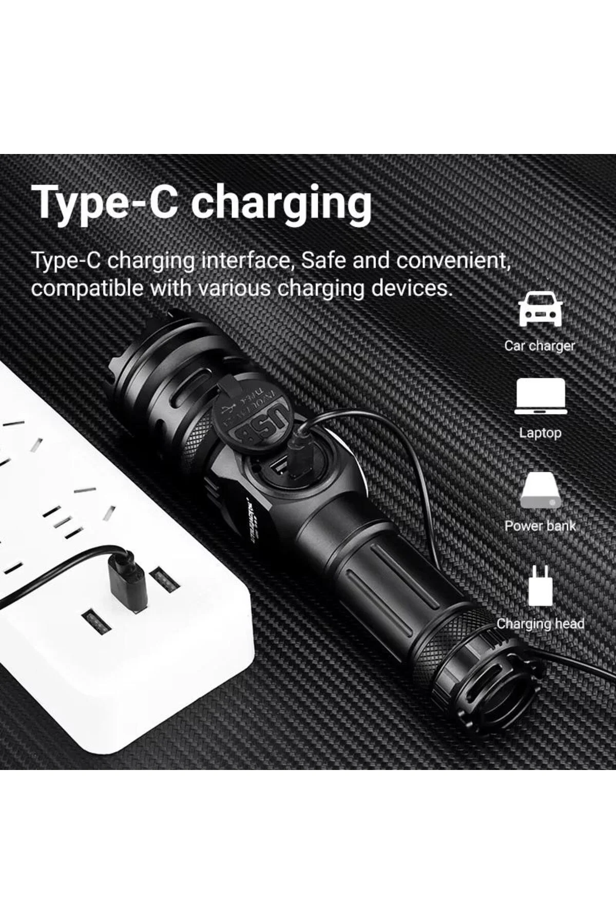 Ws-6868 25watt 2500 Lümen Usb Type-c Şarjlı El Feneri