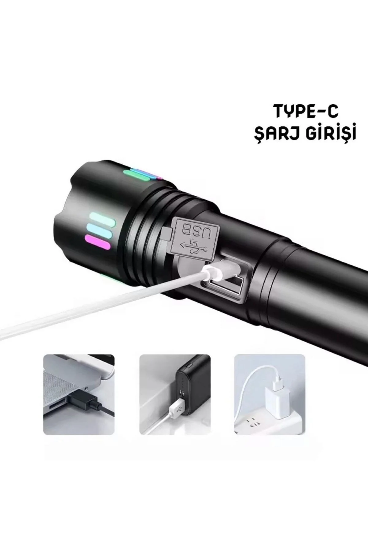 Ws-9944 20w Zoomlu Fosforlu Metal Şarjlı El Feneri