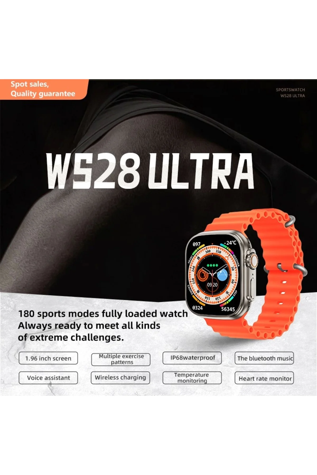 Ws28 Ultra 49mm Siri Tansiyon Ateş Nabız Ölçer Akıllı Saat ( Lisi