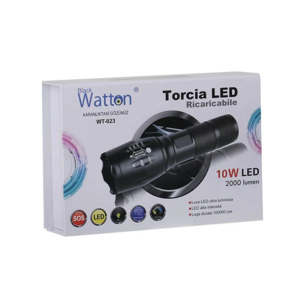Wt-023 Şarjlı El Feneri 2000 Lümen Zoomlu 2km Mesafe TX6 LED Fiyatı, Yorumları ve Özellikleri