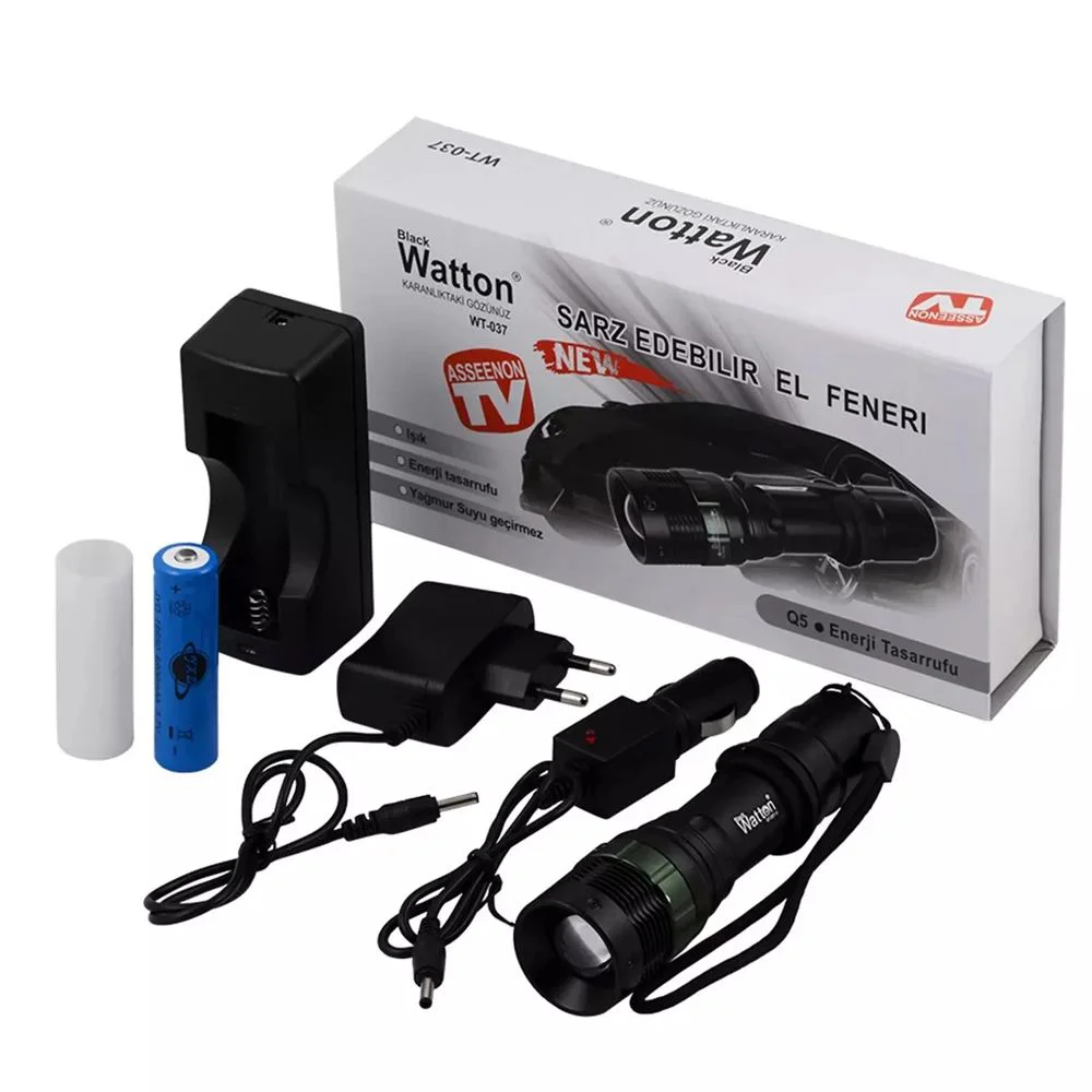 WT-037 Şarjlı Zoomlu Acil Durum Feneri – 250m Mesafe, 3 Mod, Alüminyum Gövde Fiyatı, Yorumları ve Özellikleri