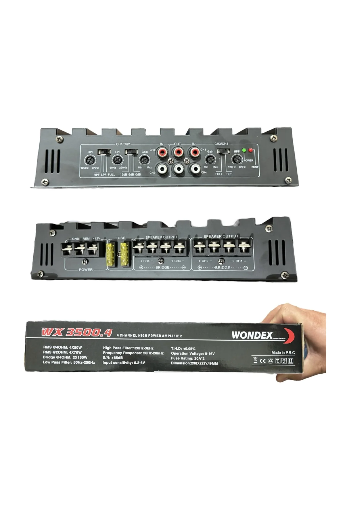 Wx-3500.4 3000 Wat 4 Kanal Profesyonel Oto Amfi 4x70w Rms 2ohm