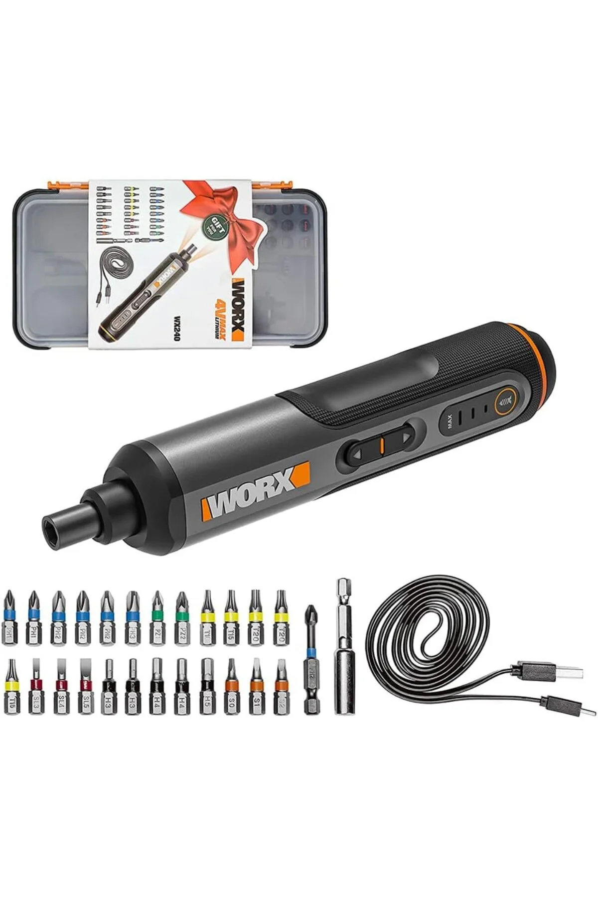 WX240 4Volt/1.5Ah. Li-ion Akıllı Şarjlı Tornavida + 26 adet Bits 
