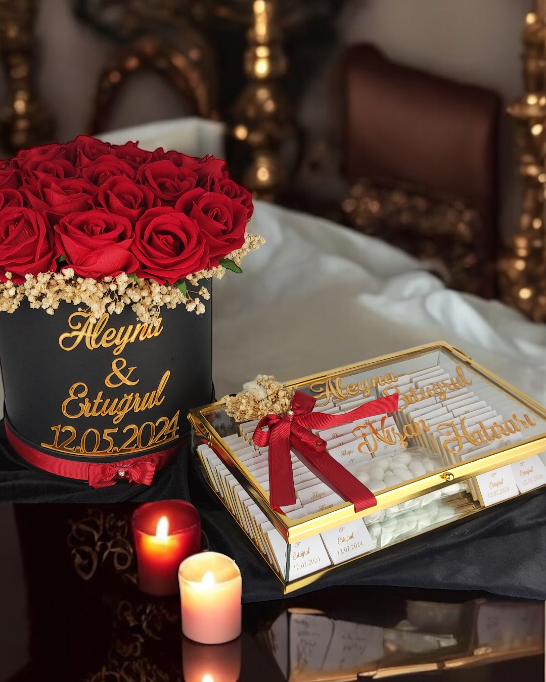 Cyzhome Wyatt Söz Nişan Kız İsteme Çikolatası Ve İsteme Çiçeği Seti