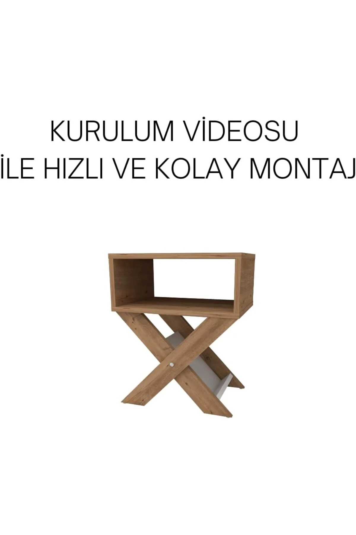 X Ayaklı Dergilikli Komodin Yan Sehpa Atlantik Çam