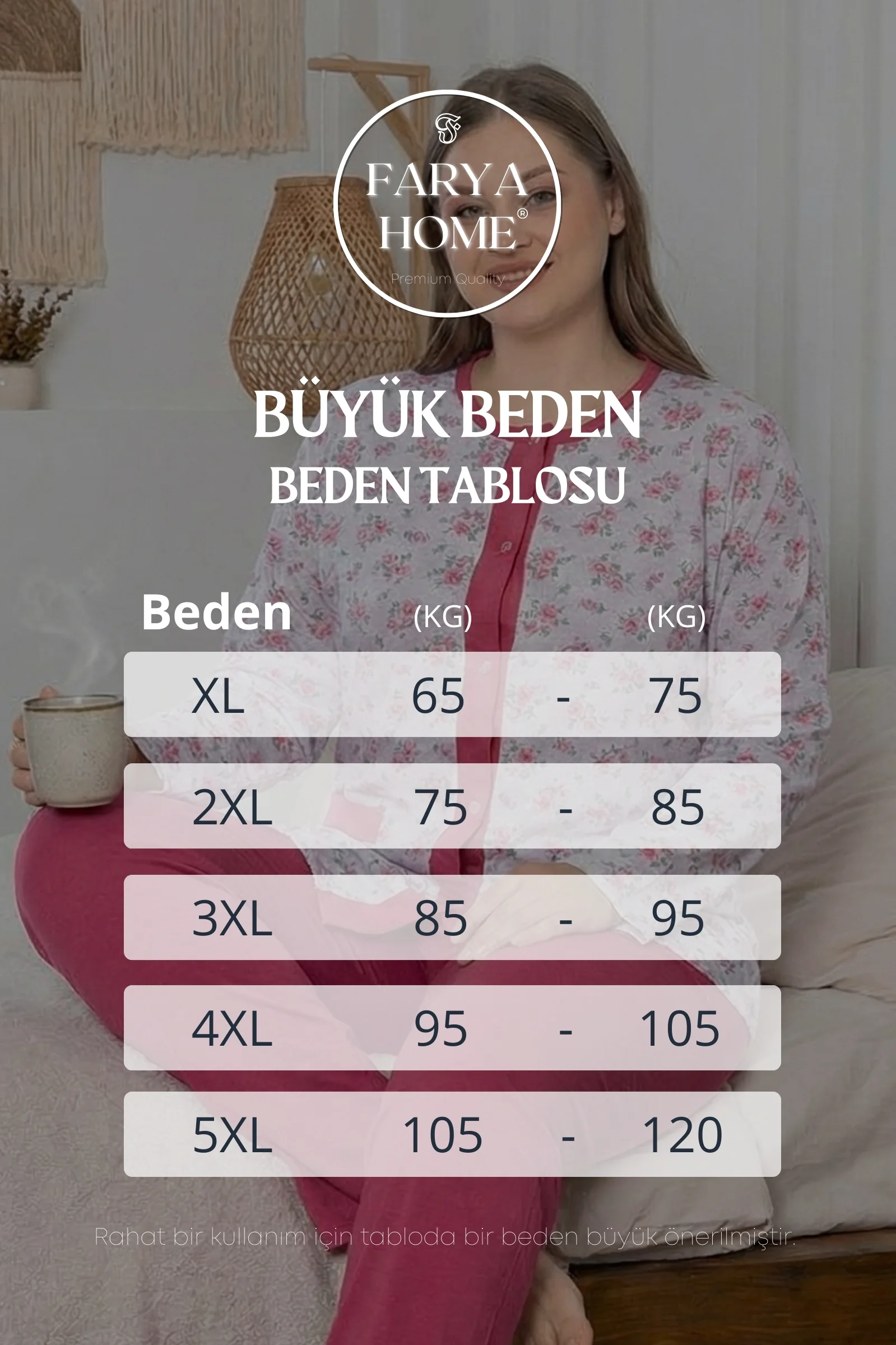 X-Dreamy Büyük Beden Pamuklu Cepli Çiçekli Önden Düğmeli Pijama Takımı, Fuşya, 2XL