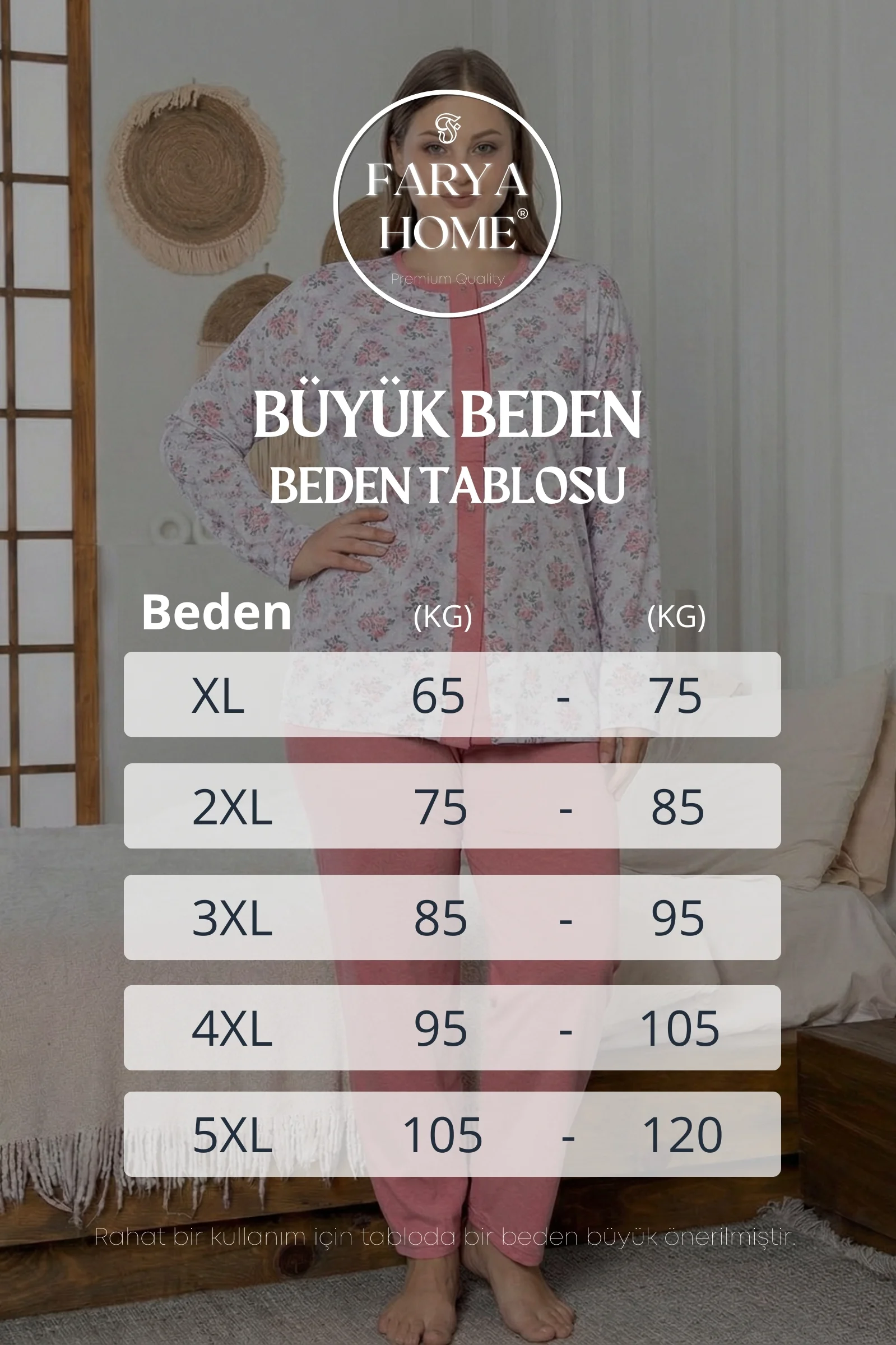 X-Dreamy Büyük Beden Pamuklu Cepli Çiçekli Önden Düğmeli Pijama Takımı, Yavruağzı, XL
