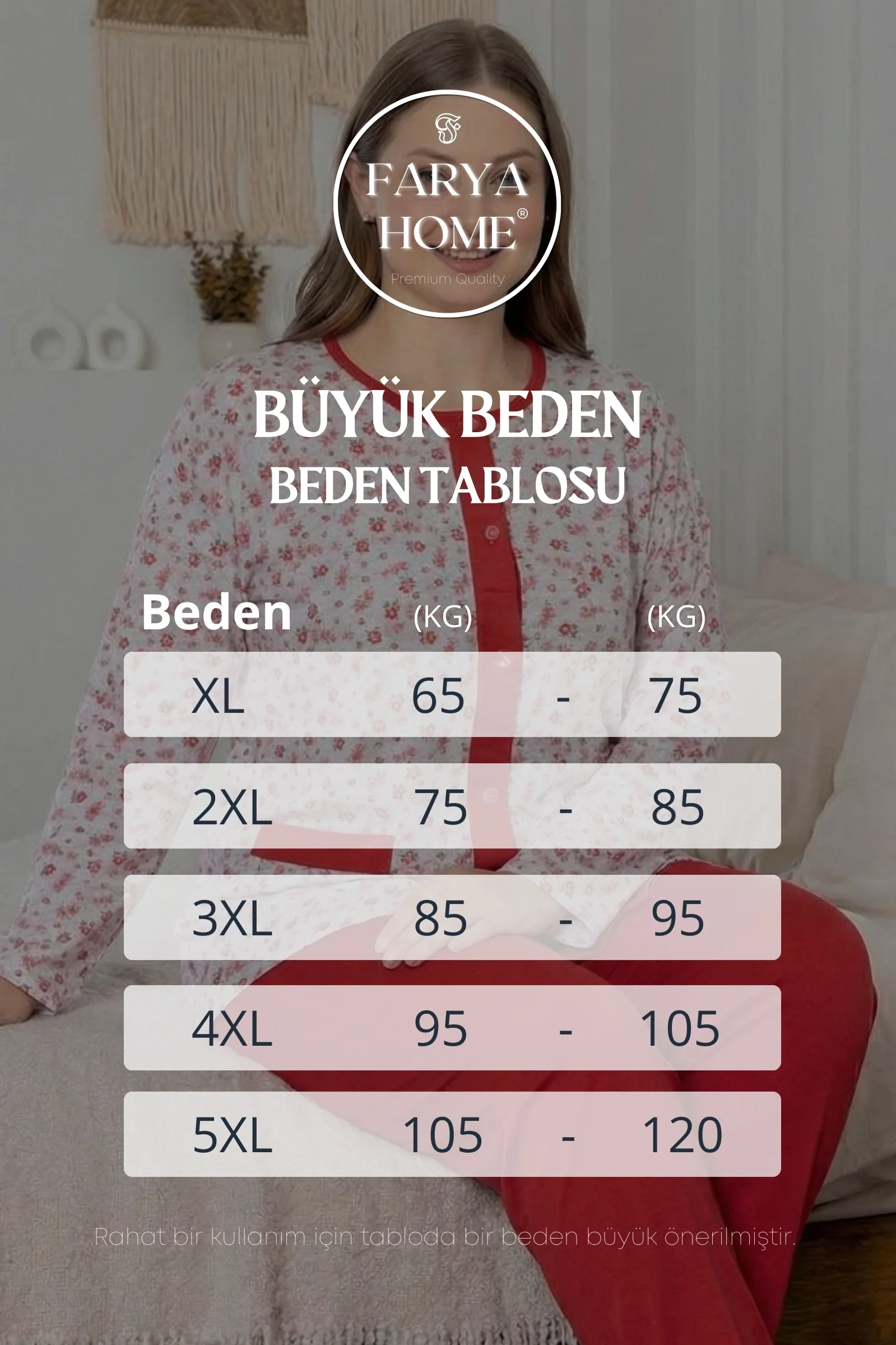 X-Dreamy Büyük Beden Pamuklu Cepli Çiçekli Önden Düğmeli Pijama Takımı, Kırmızı, 3XL