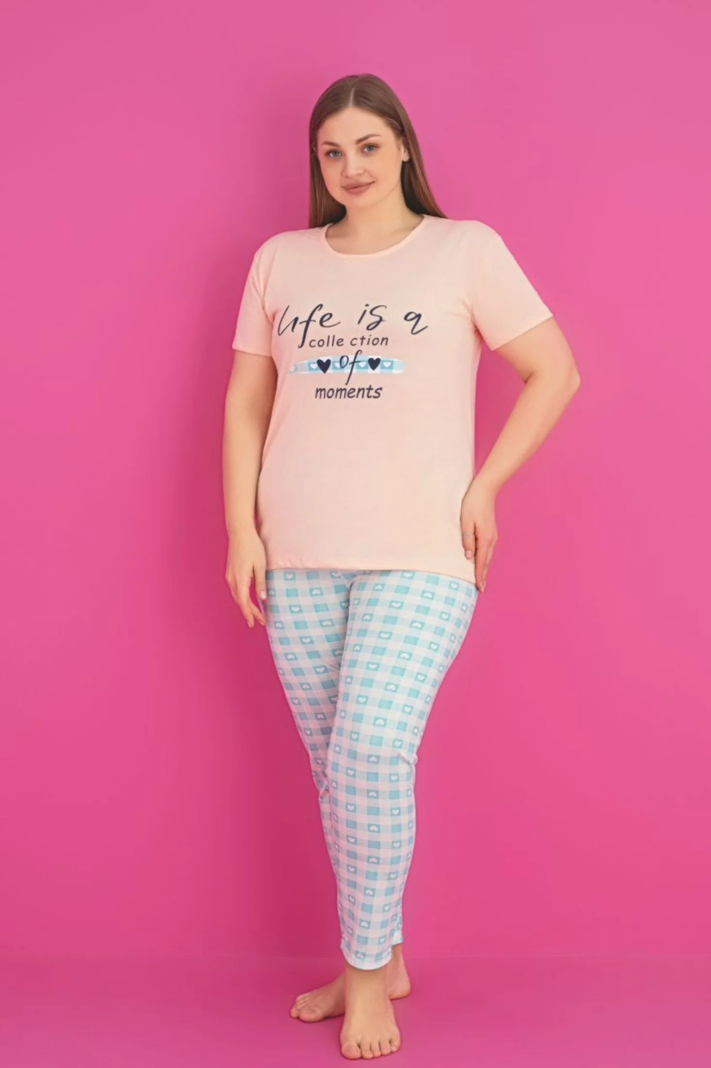 X-Dreamy Büyük Beden Pamuklu Desenli Kısa Kollu Pijama Takımı, Turkuaz, XL Fiyatı, Yorumları ve Özellikleri