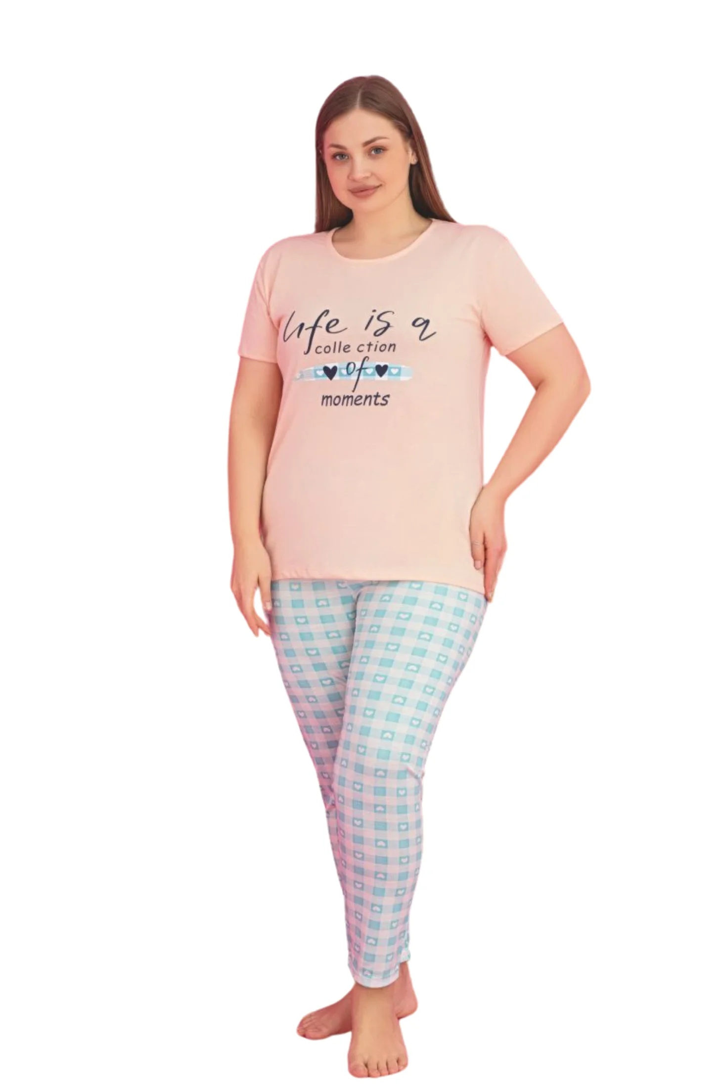 X-Dreamy Büyük Beden Pamuklu Desenli Kısa Kollu Pijama Takımı, Turkuaz, XL Fiyatı, Yorumları ve Özellikleri