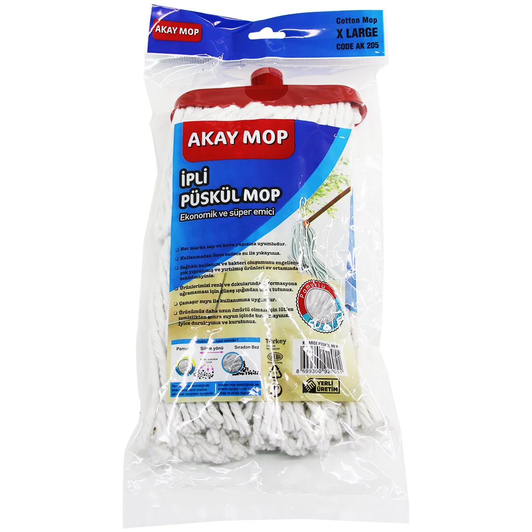 X Large Örgülü İpli Püskül Pamuk Mop