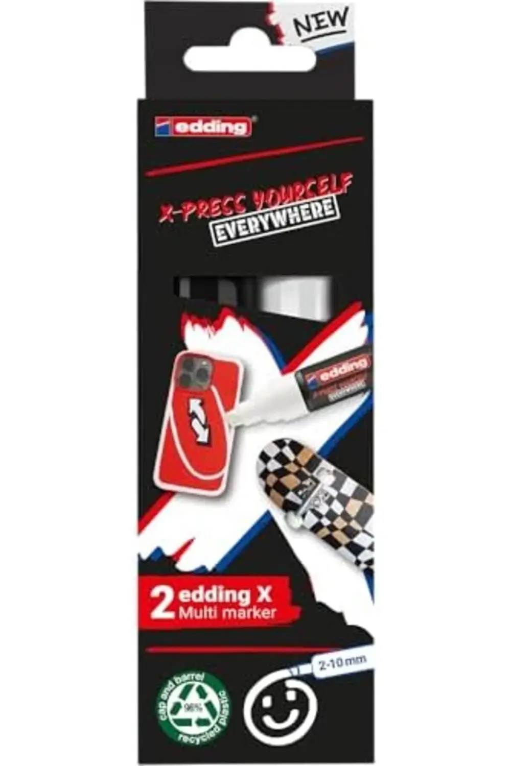 X Markör, Set, 2'li Akrilik Markör Seti, Kesik Uç 2-10 mm 1178367