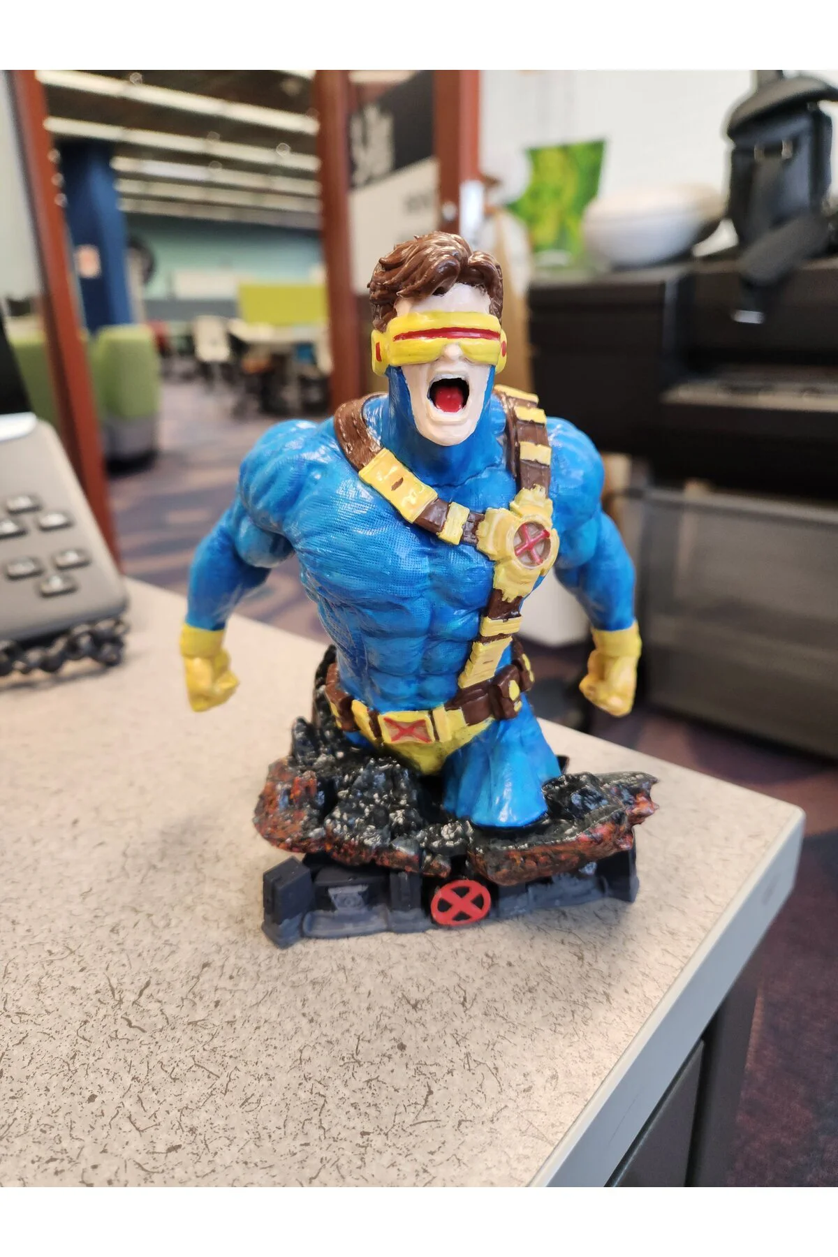 X-Men Cyclops Boyalı Büst Marvel Scott Summers Büst 13CM