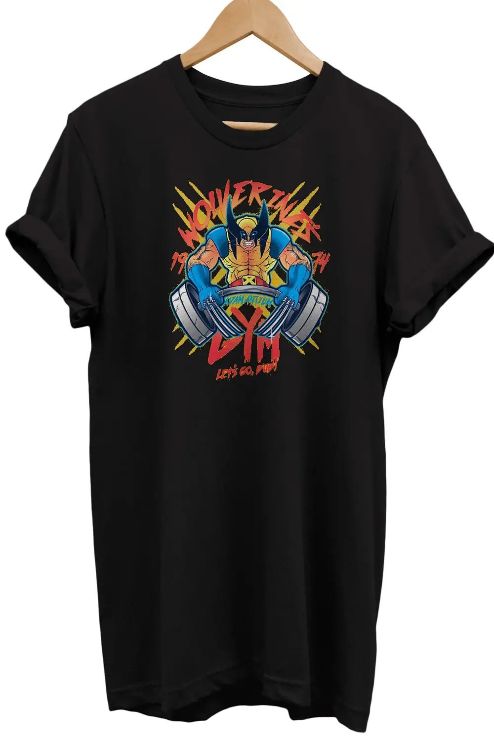 X-men Wolverine Gym Baskılı %100 Pamuk Oversize T-shirt Büyük Bed