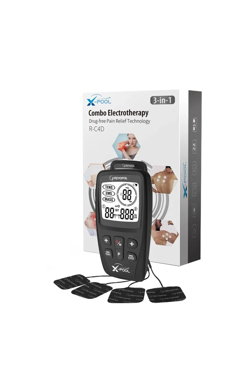 X Pool Portatif Tens,Ems,Masaj Cihazı 22 Prog.