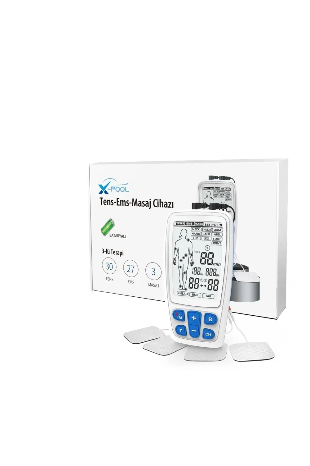 X Pool Şarj Edilebilir, Bataryalı,2 Kanallı Fizik Tedavi Portatif