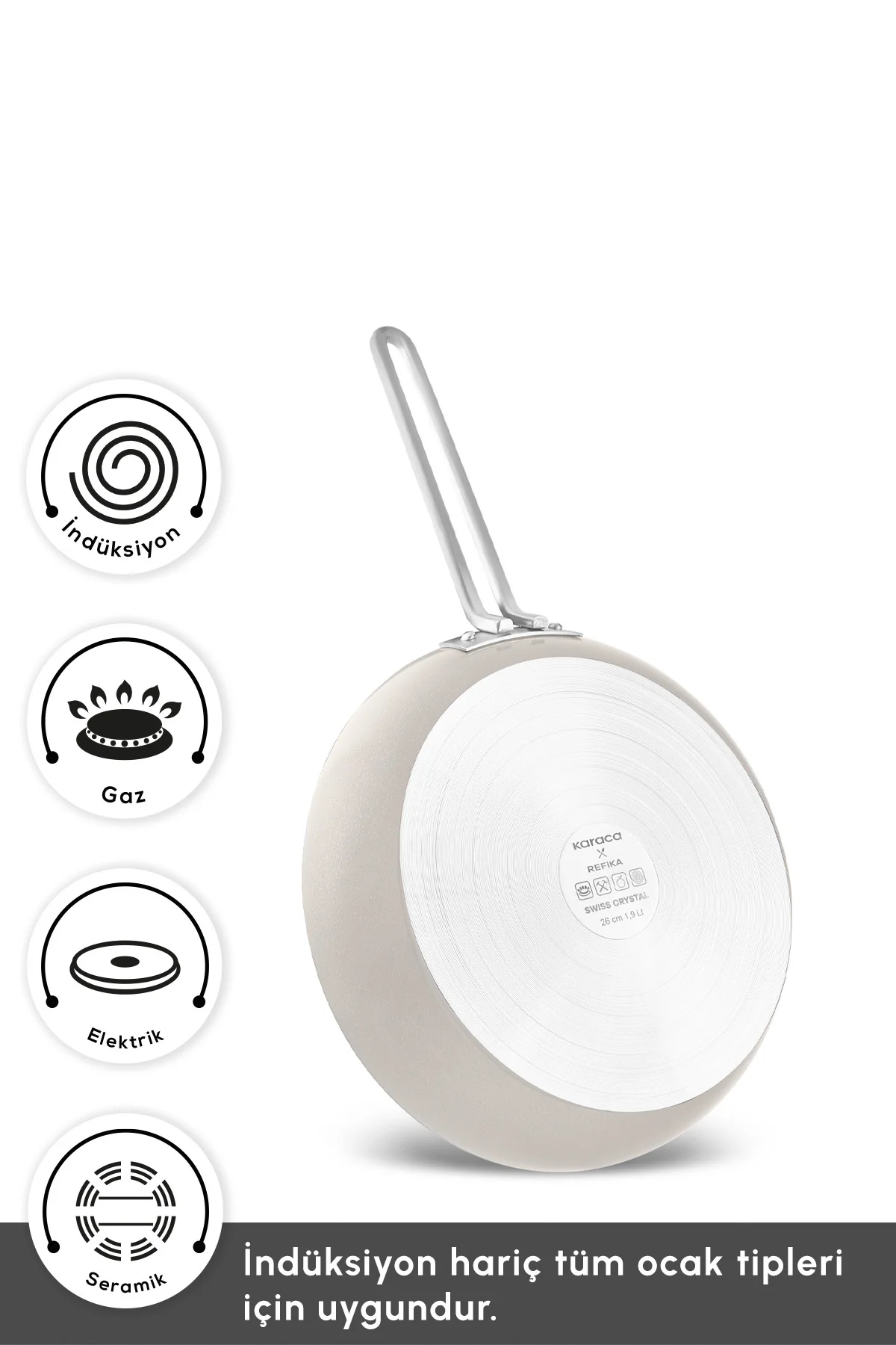 x Refika Swiss Crystal 9 Parça Tencere Ve Tava Seti Beige - Görsel 10