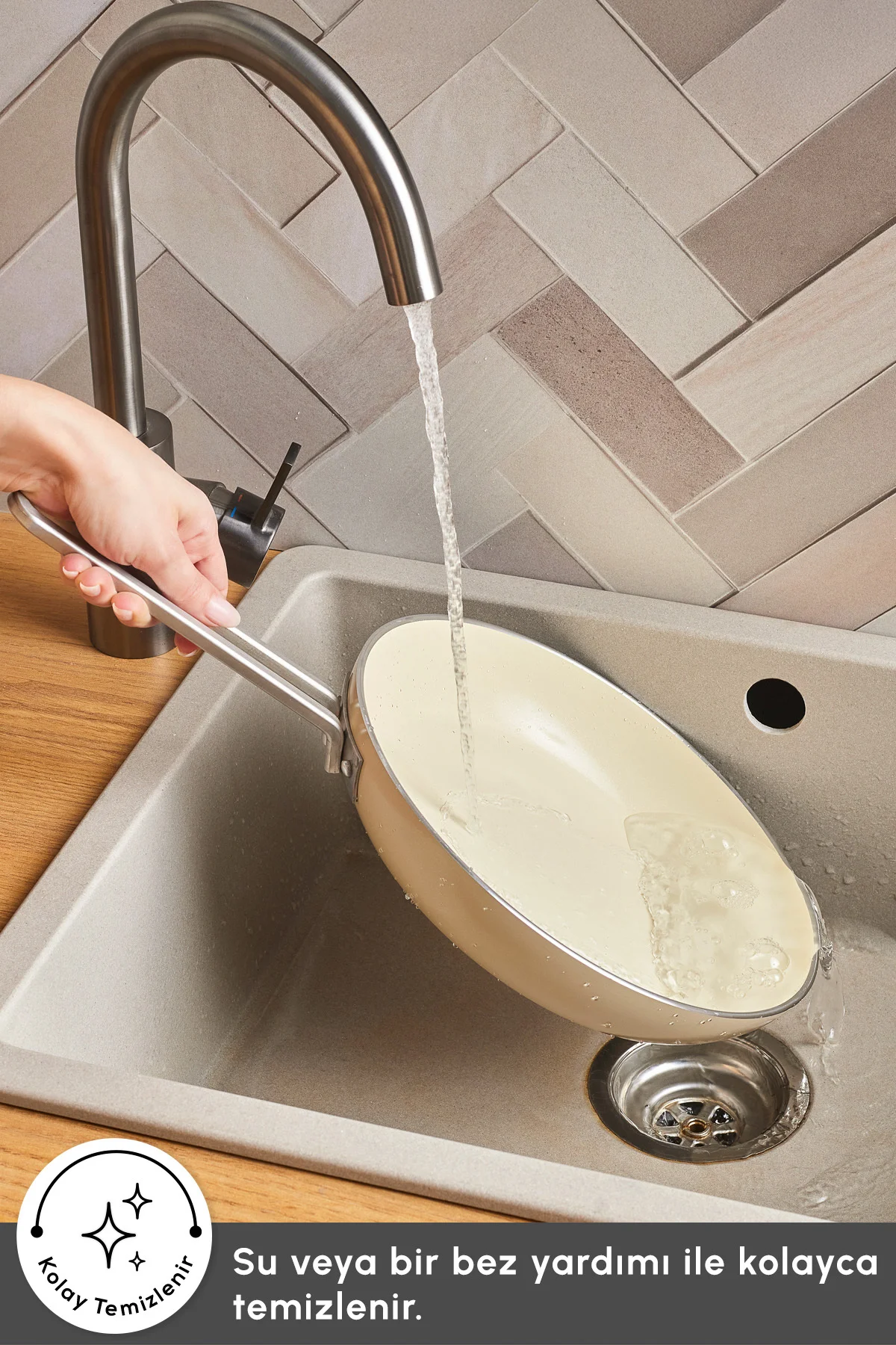 x Refika Swiss Crystal 9 Parça Tencere Ve Tava Seti Beige - Görsel 9