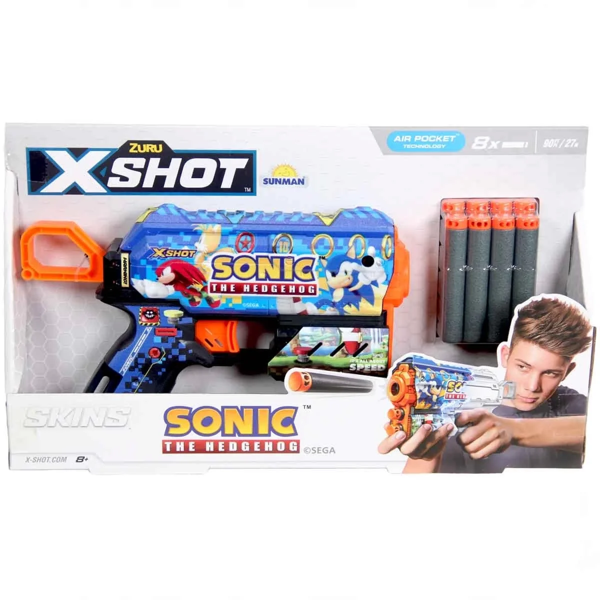 X-Shot Skins Sonic Dart Fırlatıcı 8 Dartlı -S00036648