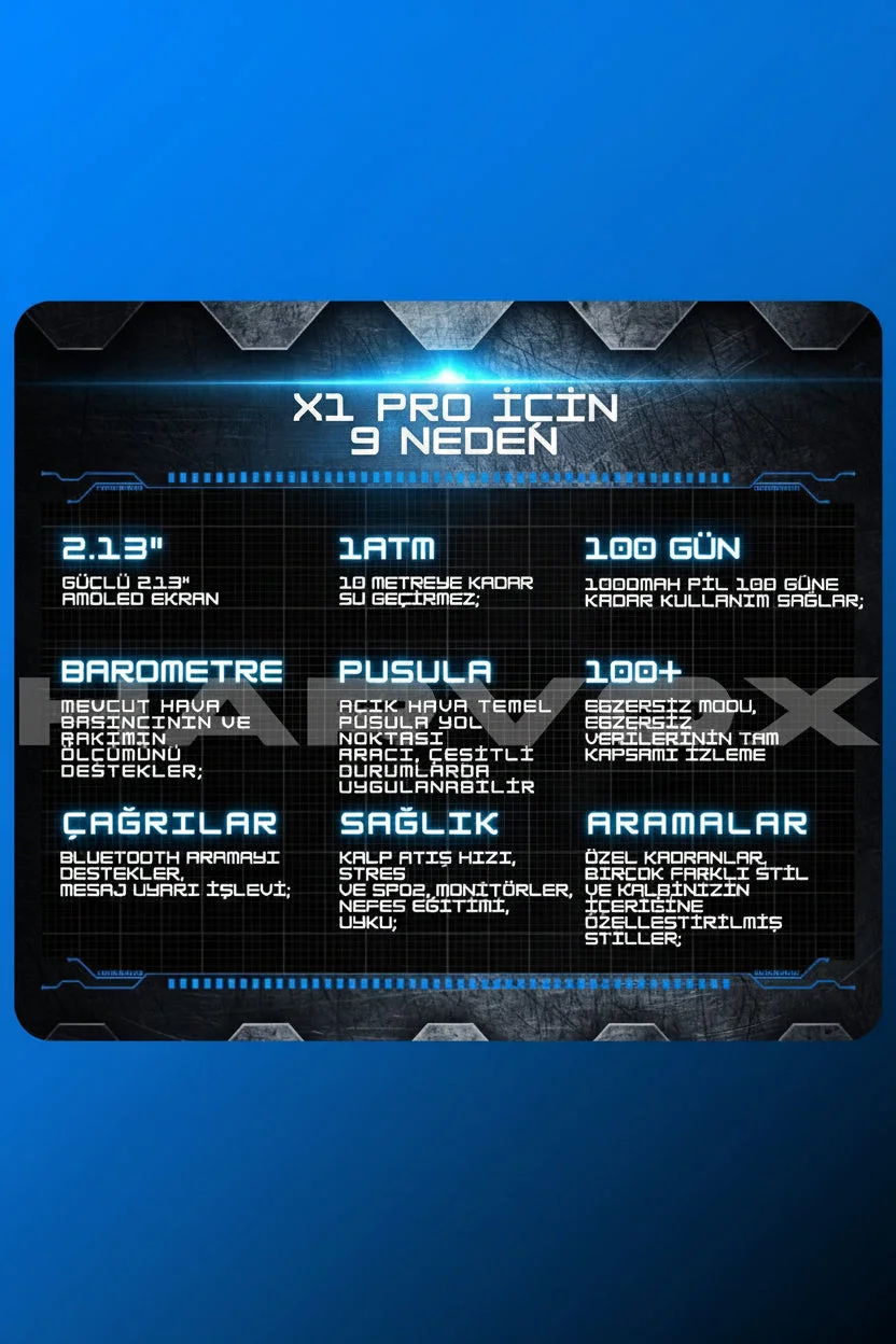 X1 Pro Akıllı Saat - Günlük Takip ve Sağlığınız İçin Akıllı Çözüm