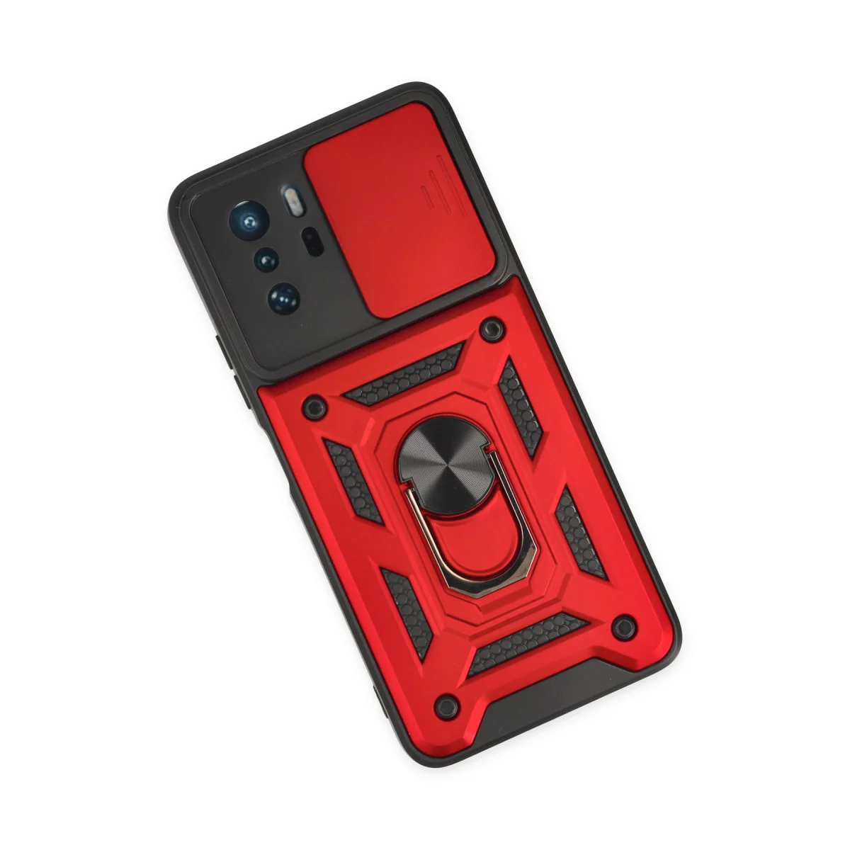 X3 GT Kamera Kılıfı Silikon Lens Kapağı Kırmızı - Standlı
