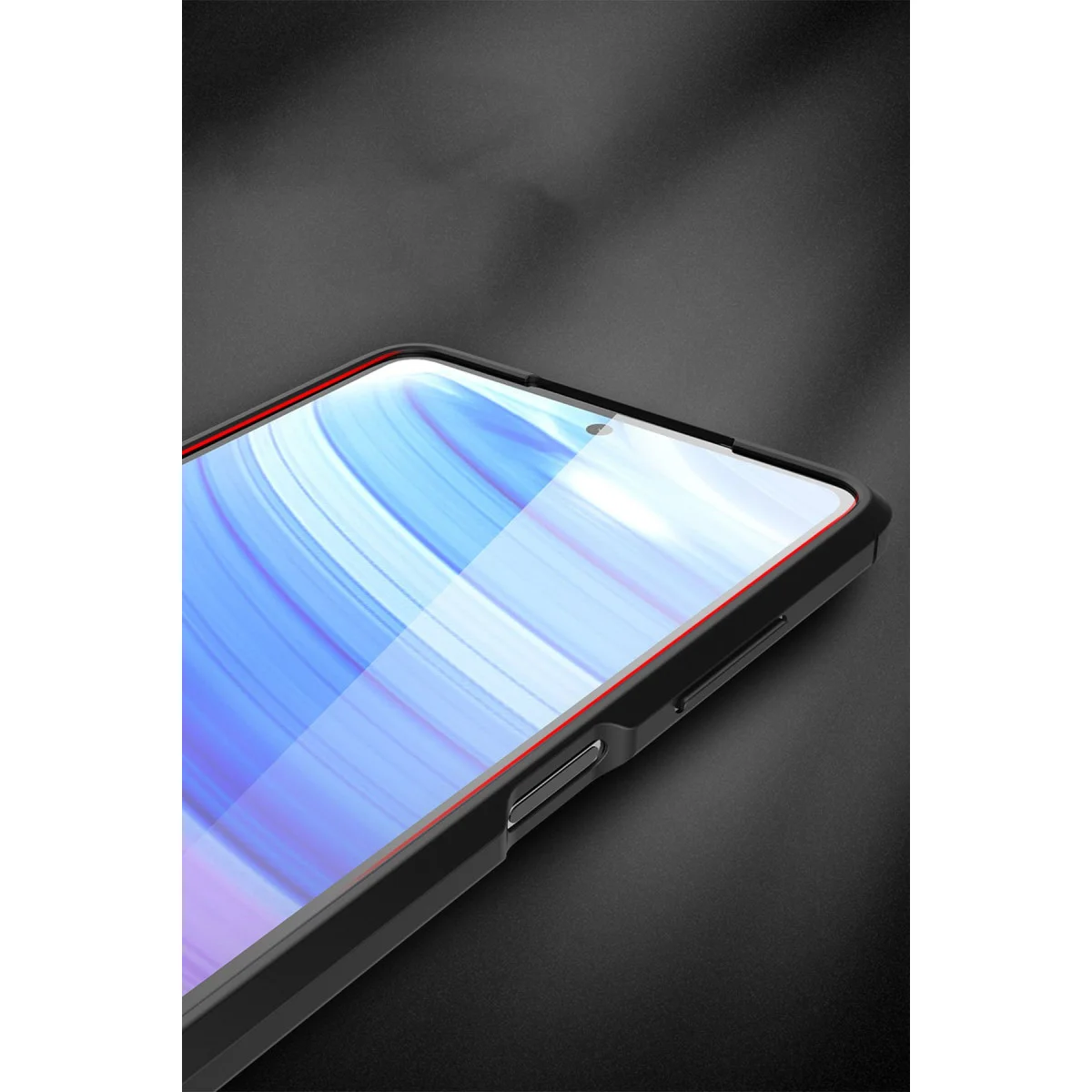 X3 Kılıf Auto Focus - Kırmızı TPU Deri Dokulu Ultra Hafif Koruma