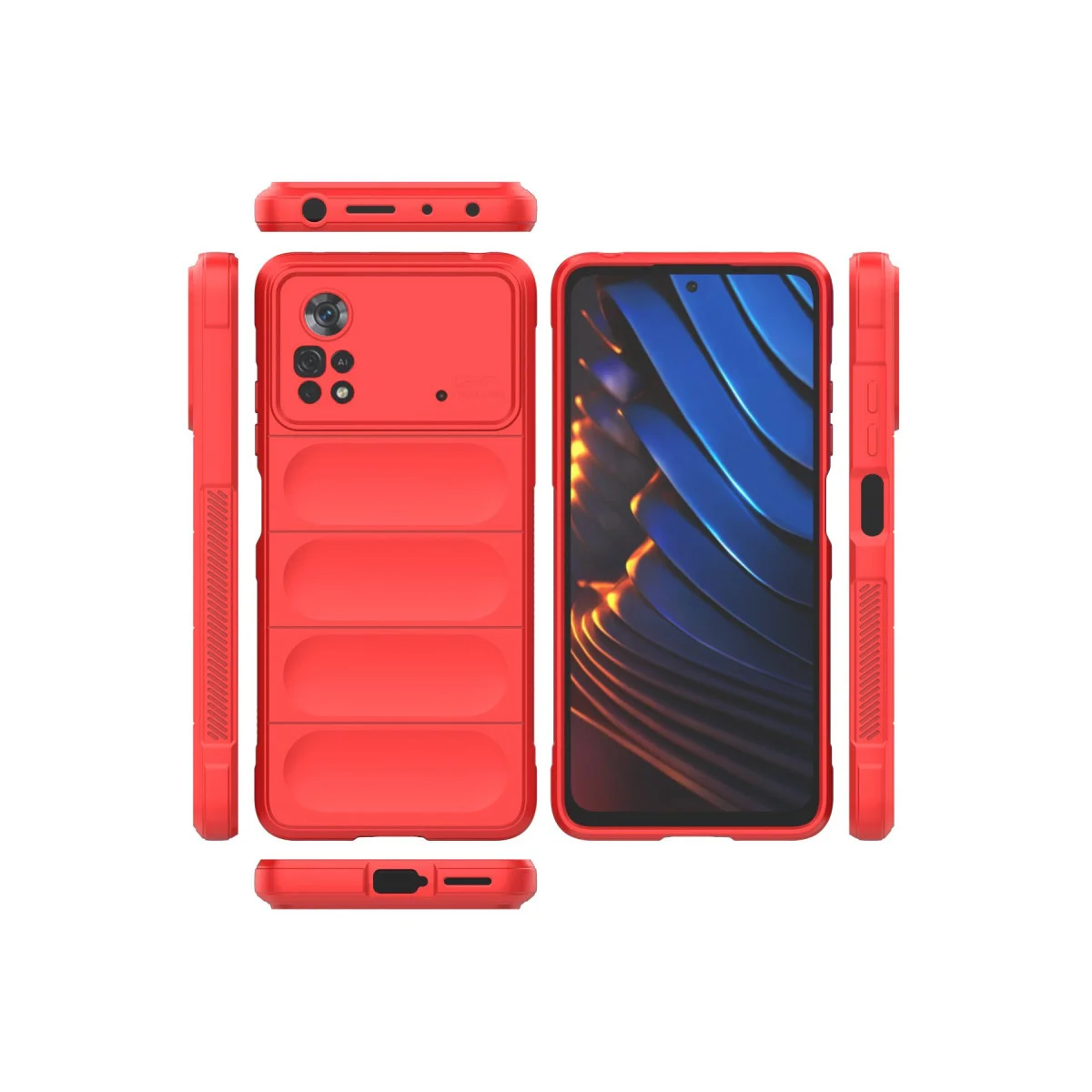X4 Pro 5G Optimum Silikon Kılıf - Kırmızı (Maksimum Koruma)