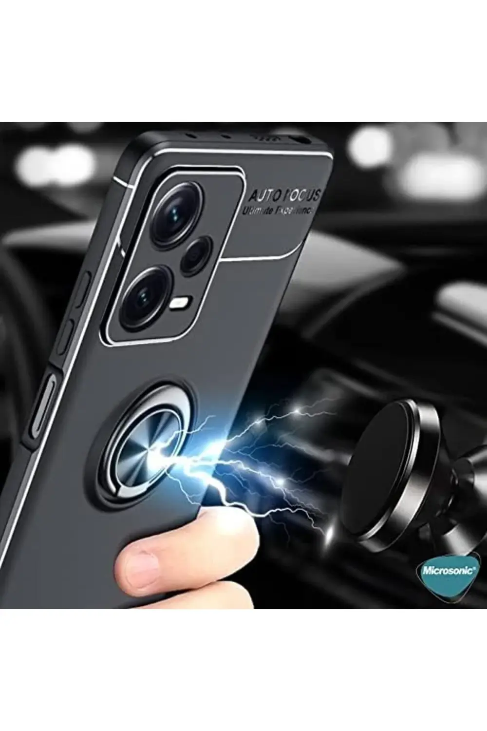 X5 5G için Kılıf Kickstand Ring Holder Siyah [ X5 5G ile Uyumlu K