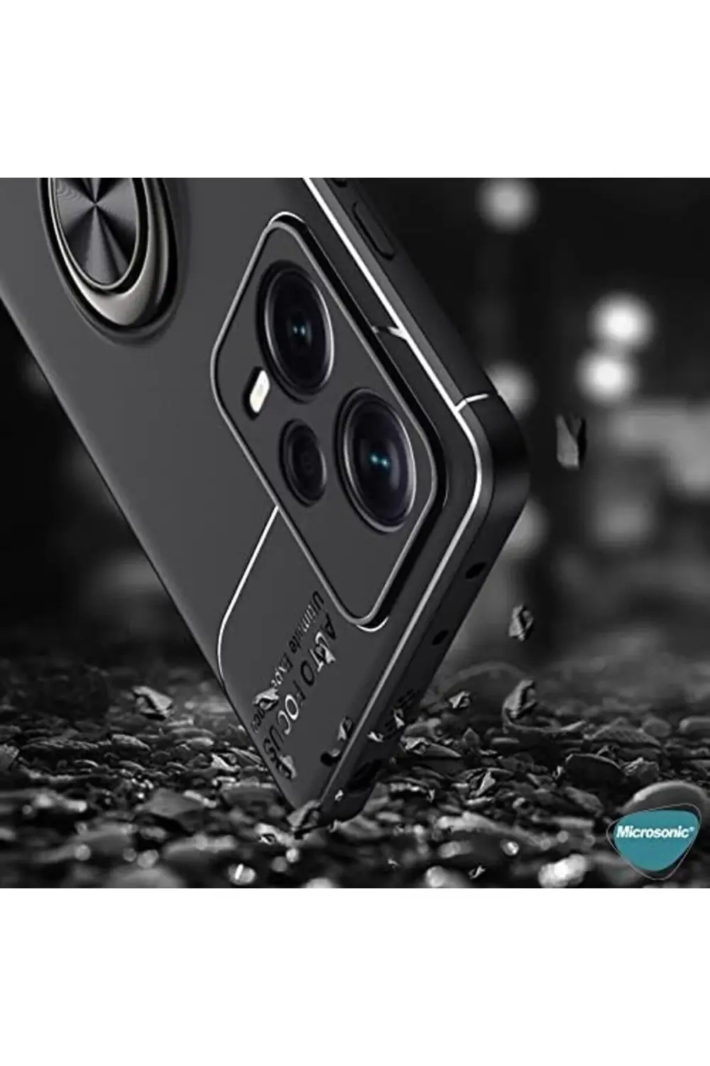 X5 5G için Kılıf Kickstand Ring Holder Siyah [ X5 5G ile Uyumlu K