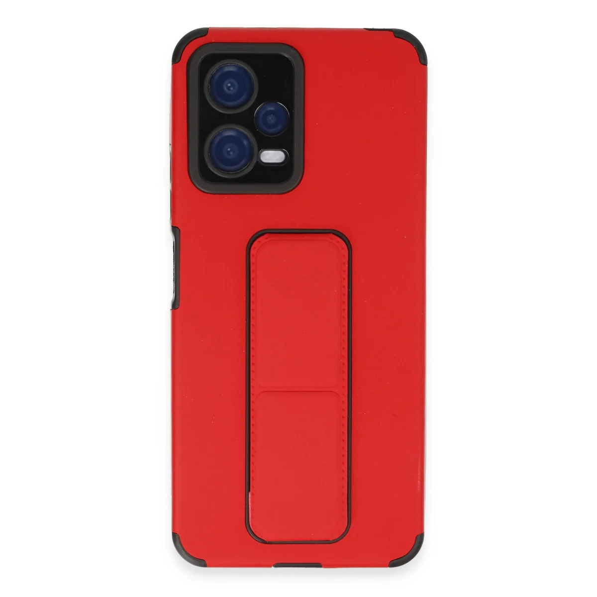 X5 5G Kılıf Mega Standlı Silikon - Kırmızı