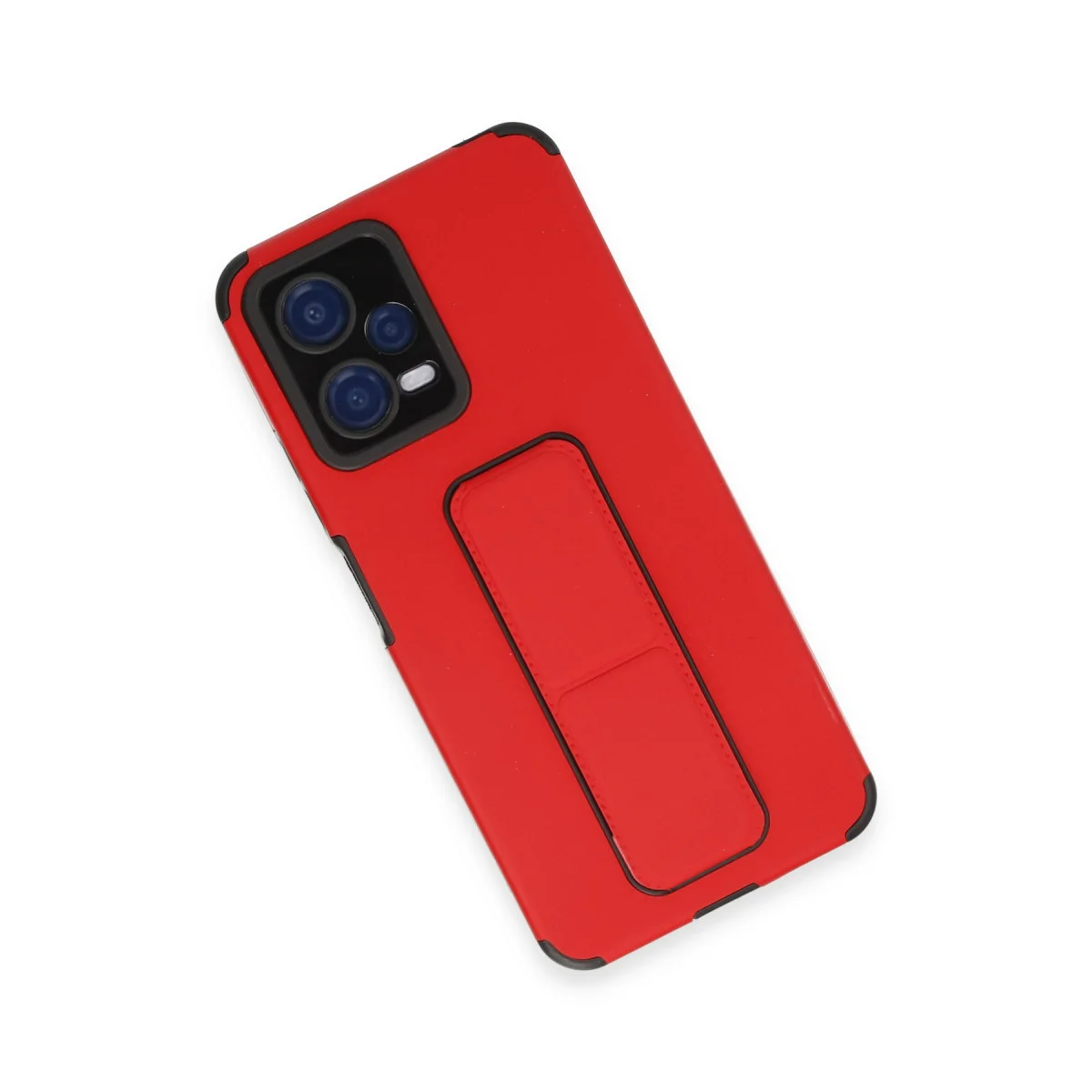 X5 5G Kılıf Mega Standlı Silikon - Kırmızı