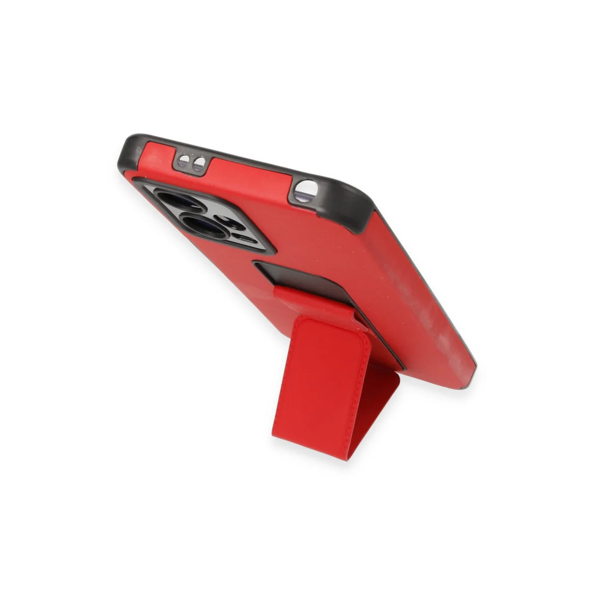 X5 5G Kılıf Mega Standlı Silikon - Kırmızı