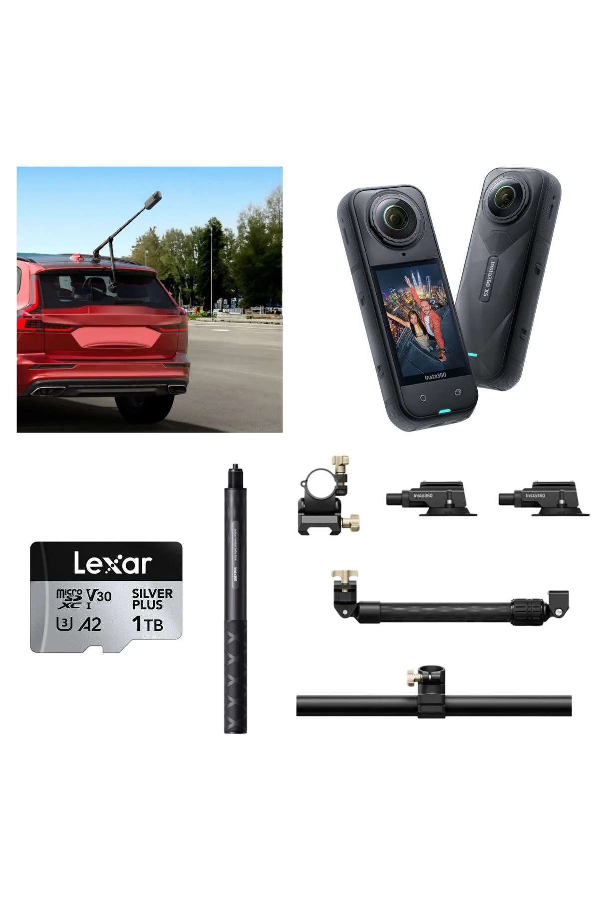 X5 Aksiyon Kamerası - Racing Araç Kit 1 TB