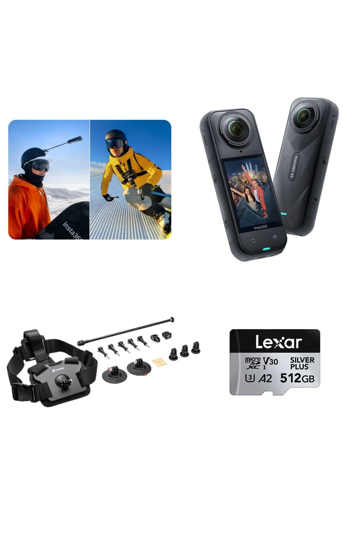 X5 Aksiyon Kamerası - Kayak Kiti 512 GB