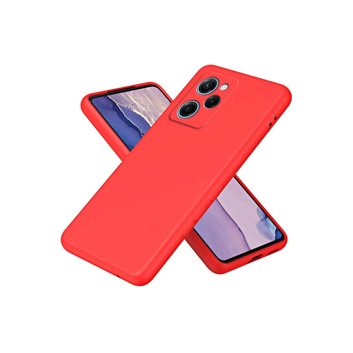 X5 Pro 5G Nano İçi Kadife Silikon Kılıf - Kırmızı