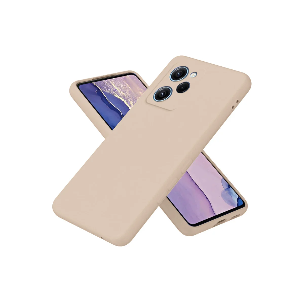 X5 Pro 5G Nano İçi Kadife Silikon Kılıf - Pudra
