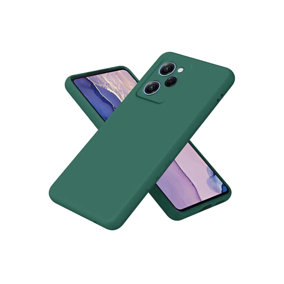 X5 Pro 5G Nano İçi Kadife Silikon Kılıf Koyu Yeşil - %100 Yerli Üretim