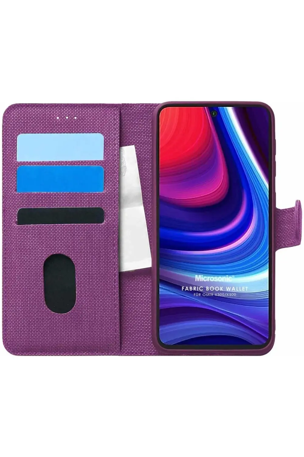 X500 için Kılıf Fabric Book Mor [X500 ile Uyumlu Kılıf - Mor] 115