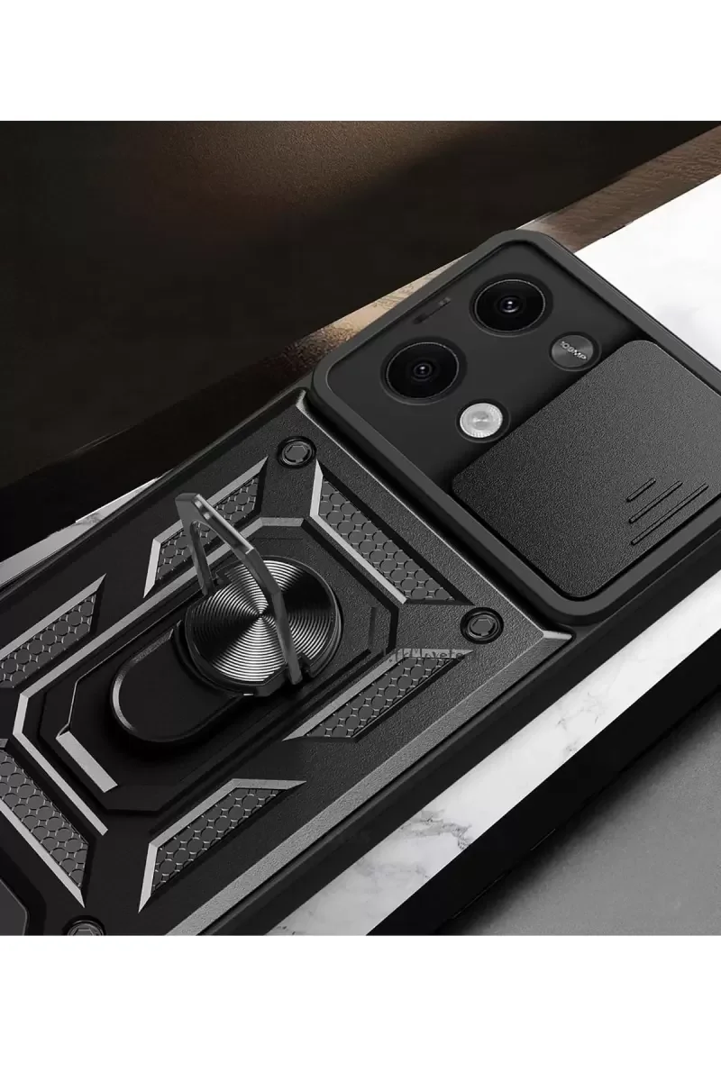 X6 Pars Lens Yüzüklü Silikon Kılıf - Kırmızı | Darbe Korumalı Telefon Kılıfı