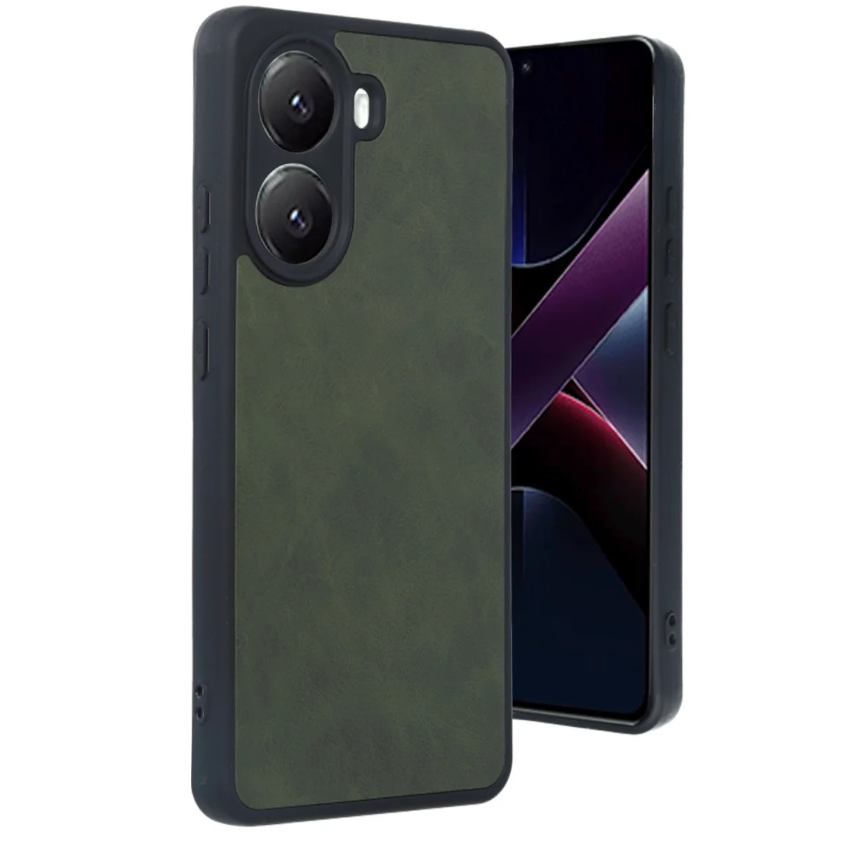 X7 Pro Aras Serisi Koyu Yeşil Deri Kılık - Premium Korumalı Telefon Kılıfı