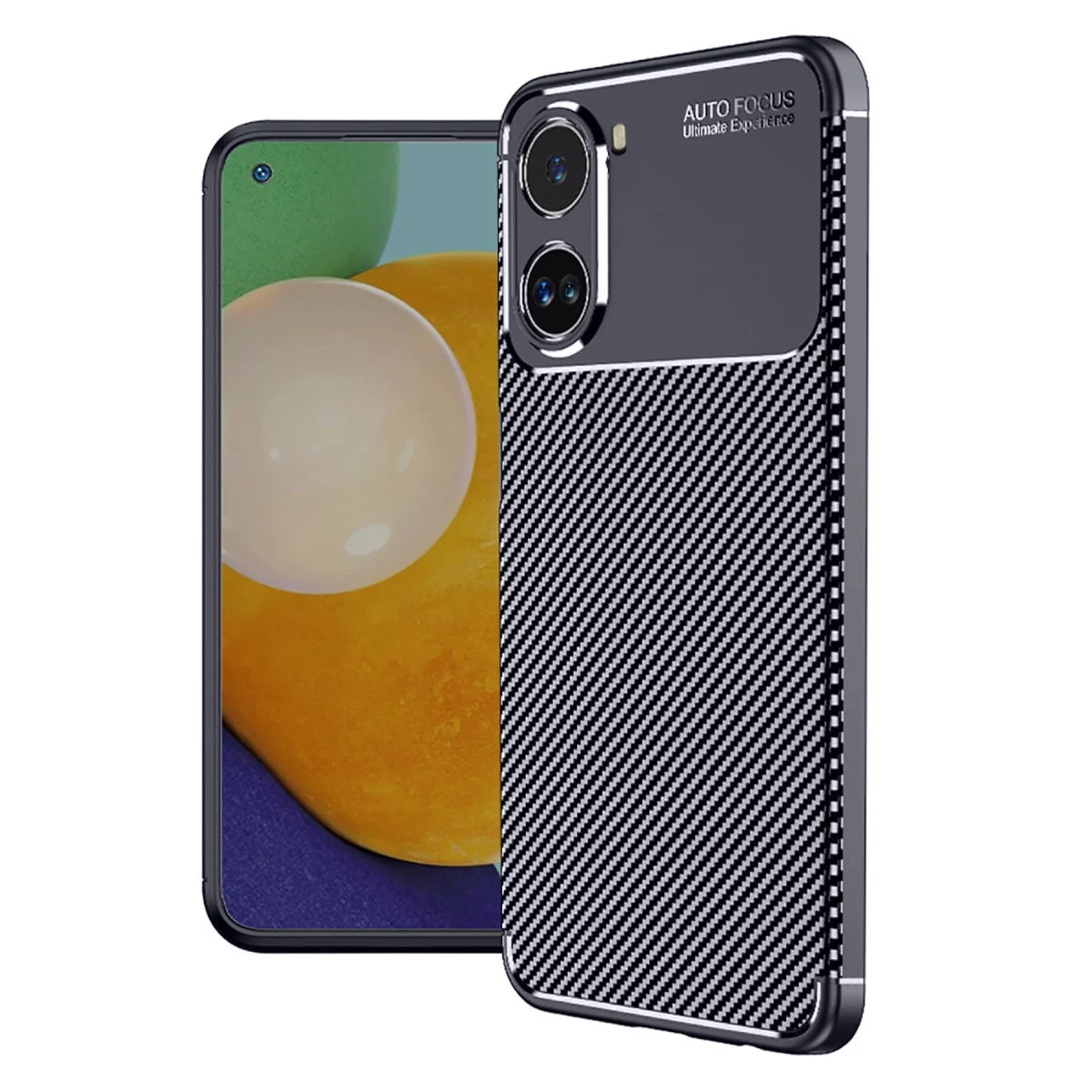 X7 Pro Kılıf Auto Focus Karbon Kapak - Lacivert - %100 Şok Korumalı