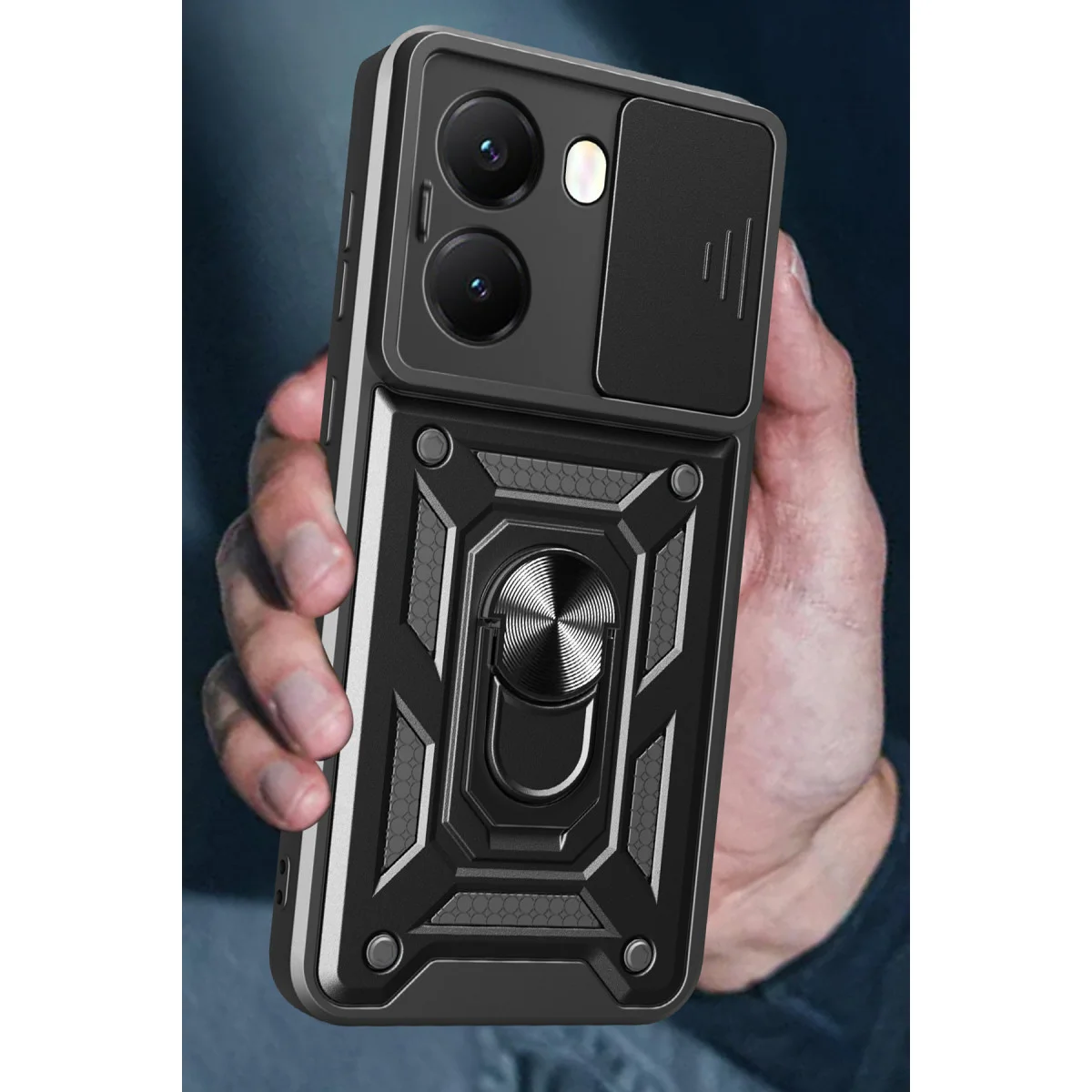X7 Pro Kılıf - Yeşil Silikon Kılıf, Lens Korumalı ve Metal Standlı Premium Koruma