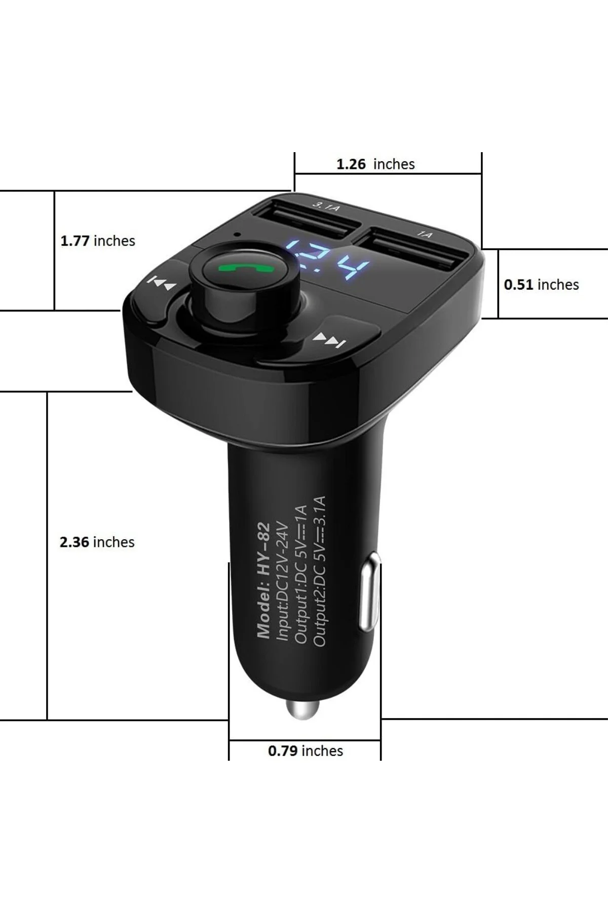 X8 Bluetooth Araç Kiti | FM Transmitter & Çift USB Şarj Cihazı | 