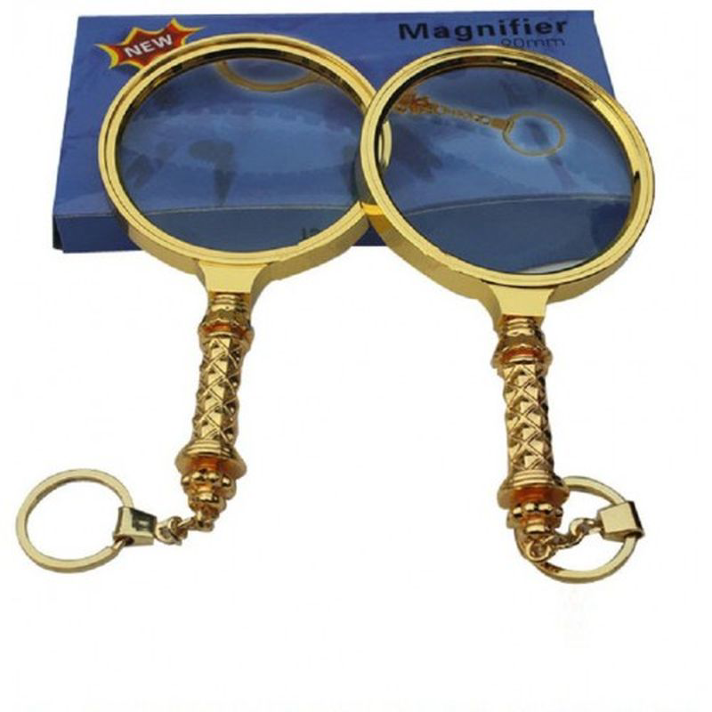 Evimdeyokyok X90mm Tüm Metal Altin Renkli Hediye Büyüteç Optik Lensler İle Çin