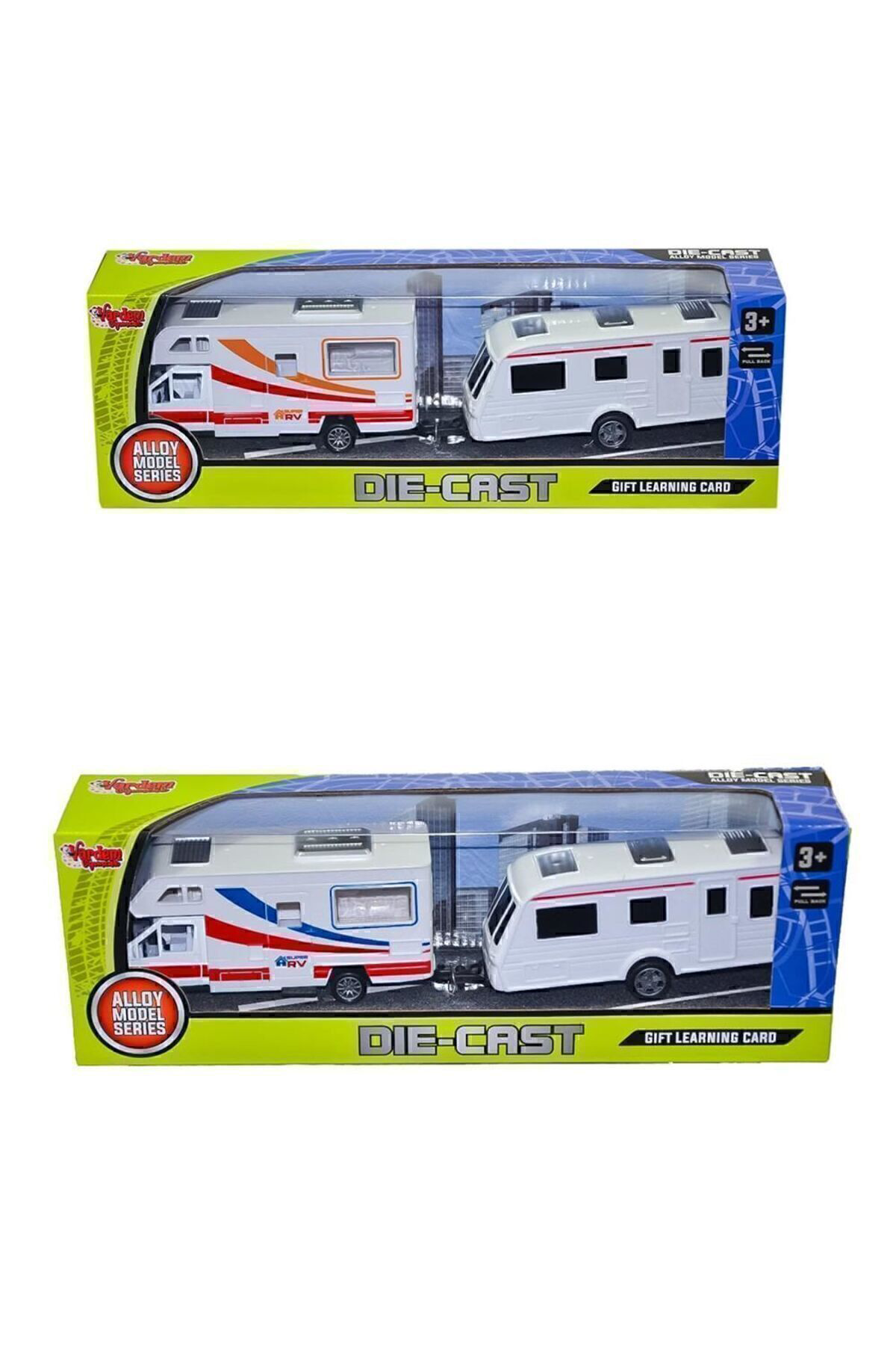 Vardem Oyuncak Xfd889-391 Kutulu Çek Bırak Die-Cast 2'Li Karavan -