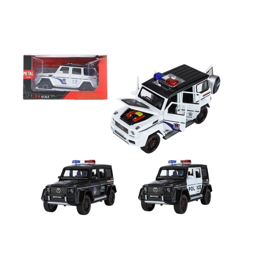 XHD-C2433 KUT 1:24 IŞIKLI SESLİ MODEL METAL POLİS JEEP(Belirtilen